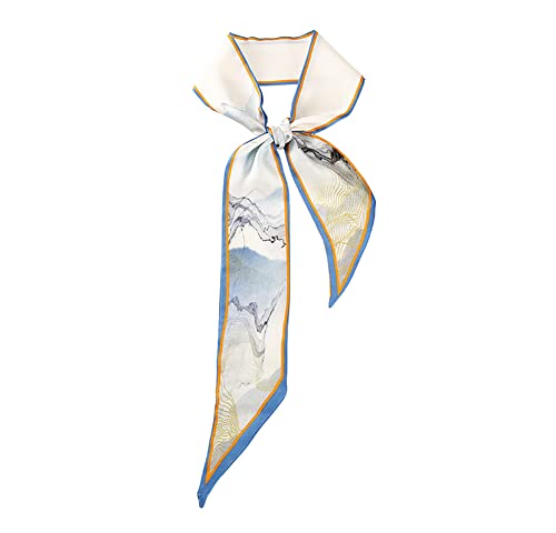 Foulard 100% soie de mûrier de luxe pour femme, bandeau élégant 125x6.5cm