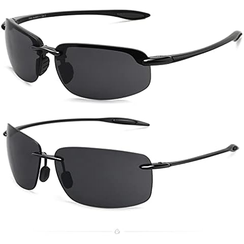 JULI Sports Sunglasses for Men Women Tr90 Rimless Frame for Running Fishing Cover