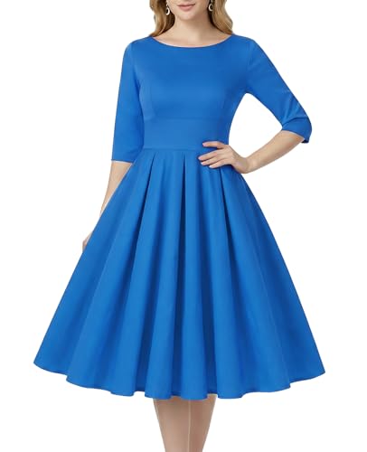 Image of MINTLIMIT Women's 1950s Retro Vintage Cocktail Party 3 /4 Sleeve Swing Dress