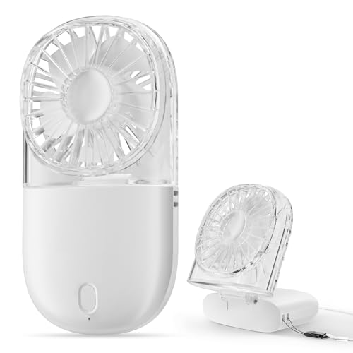 【ポケットに入る超極小ファン】 ハンディファン 携帯扇風機 20dB静音 わずか80g 首掛け 折りたたみ 5段階風量調節 3000mAh 長時間稼働 1台3役 急速充電 小型 ミニ 軽量 手持ち 卓上 暑さ対策 ギフト プレゼント オフィス 通勤 花火大会 Zaahir [ストラップ付き ホワイト]