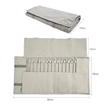 Portable Jewelry Roll Untangled Secure Necklace Travel Storage Bag Displays Holder 16 Chain (Beige) - Image 2