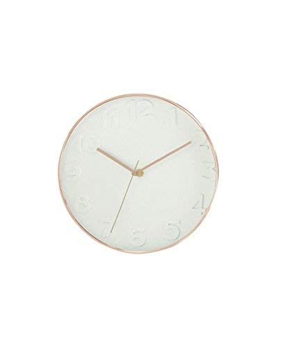 THE HOME DECO FACTORY - Reloj Redondo, PP, Blanc/Cuivre, 30,70 x 4,50 x 30,70 cm