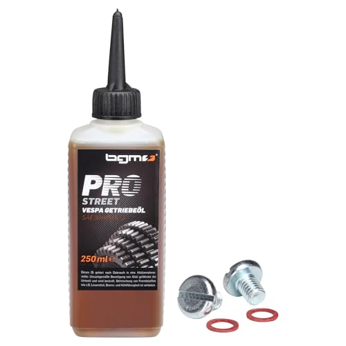 Huile de transmission SAE 30 250 ml + 2 vis à huile fendues + joint compatible avec Vespa PK 50 V 50 N