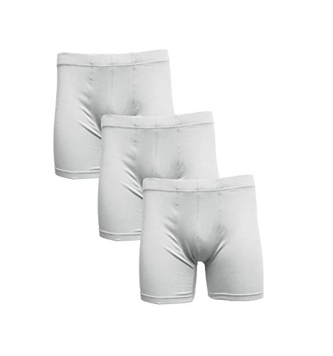 Galaxy by Harvic Men's Egyptian Cotton Seamless Stretch Boxer Briefs White