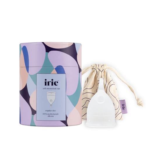 irie - Copa Menstrual Suave, Cómoda, Reutilizable de 100% Silicona grado Médico con bolsa [Regular, Transparente]