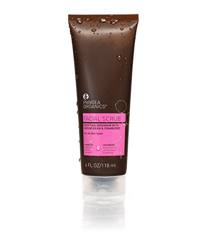 Pangea Organics Facial Scrub, Egyptian Geranium With Adzuki Bean & Cranberry, 3.8 Ounce