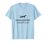 Logan Airport Frequent Flyer Boston Design T-Shirt, Men, Baby Blue, X-Large