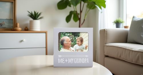 Kate & Milo Me & My Grandpa Frame, Best Grandparent or Father's Day Gift, Gray