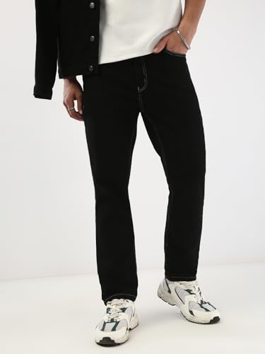 Image of Urbano Fashion Men's Straight Fit Washed Jeans Stretchable