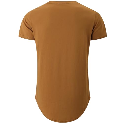 Image of KLIEGOU Men's 100% Cotton Longline T-Shirt, Pre-Shrunk Soft