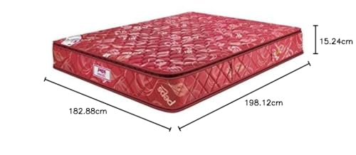 Image of Peps 6-inch King Size Spring Mattress (Red, 78x72x6 inches)
