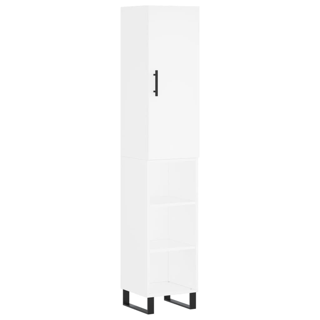 Armadietto alto, bianco, 34,5 x 34 x 180 cm, in legno, base in