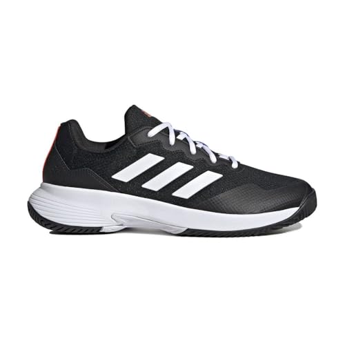 Image of Adidas Women's Gamecourt 2.0 TennisSneaker, Core Black FTWR White Solar Red, 15 UK