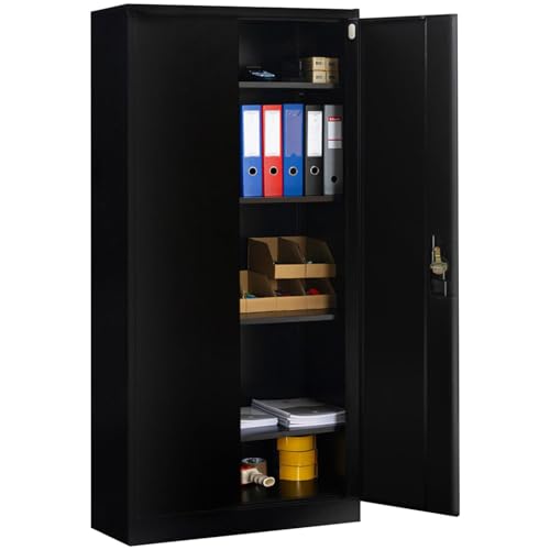IDMarket - Armoire métallique 80 cm 5 Niveaux Noire