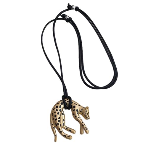 Chaîne léopard en alliage rétro et collier galvanisé pour le décolleté