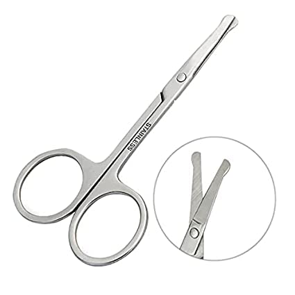 Miramar Fashion Manicure Scissors Stainless Steel Curved Eyebrow Trimmer Scissor Grooming Scissors Small Curved & Rounded Tip (Combo) (Pack Of 2) 1