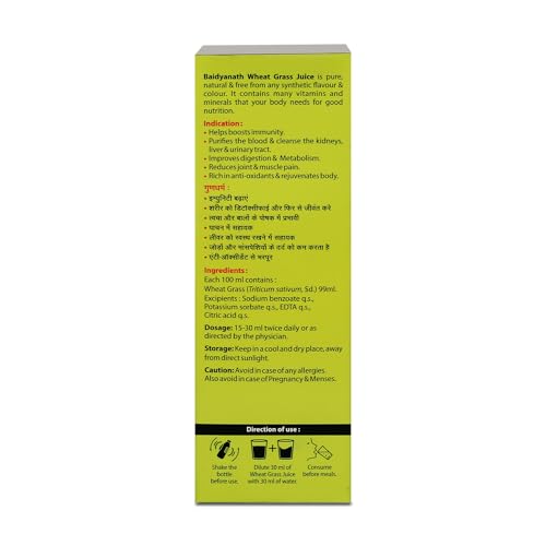 Baidyanath Wheatgrass Juice 1 Litre, Natural Detoxifier, Herbal Juice Helpful to boost Immunity, Blood Purification, Improves Digestion and Metabolism, 1000ml (Pack of 1) - Image 7