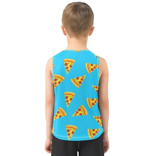 J JOYSAY Pepperoni Pizza Slice Boys Tank Top Sleeveless Muscle Shirts Quick Dry Kids T-Shirts 3-15T3