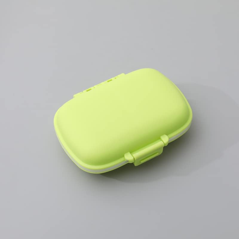 BLUE CRANE COZY nose - Pill Medicine Organizer Storage Box with 8 Compartments - Moisture Proof, Made of Food Grade Cereal Fiber, BPA free Wheat Straw Material, Ideal for Travel, Pocket, Purse, Daily Pill Case, Portable Medicine Vitamin Holder Container - 1 Pc (Green)