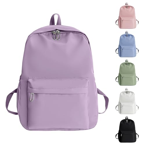 Schulrucksack für Mädchen Damen lässige Schultaschen Teenager-Jungen leichter Reiserucksack Herrenrucksack wasserabweisende Büchertasche für die Uni (Lila)