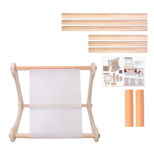 Bastidor de bordado de punto de cruz, soporte para bastidor de bordado, soporte para regazo o mesa, soporte de bordado de altura ajustable, soporte de madera portátil ajustable para bordados y