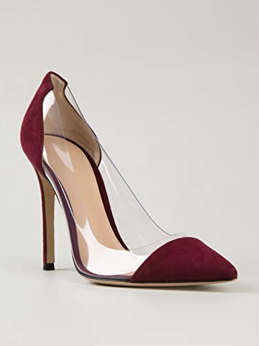 Eldof Women Pointy Toe Pumps, 4 inch Transparent High Heels Pumps,Classy Party Dress Wedding Office Pumps Shoes3