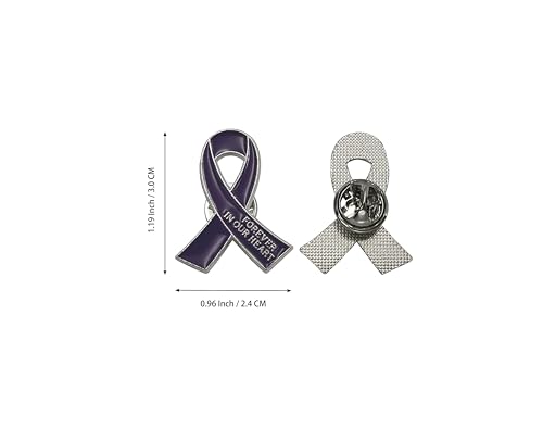 Image of 60 Set Funeral Ribbon Pins Memorial Pin Forever in Our Hearts Lapel Pin Remembrance Brooch with Prayer Cards & Organza Bags