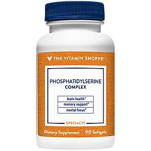 Phosphatidylserine Complex 500mg Softgel – Supports Healthy Brain Cognitive Function, Promotes Memory, Focus Brain Activity – 500mg of SharpPS™,Branded Ingredient (90 Softgels) by The Vitamin Shoppe