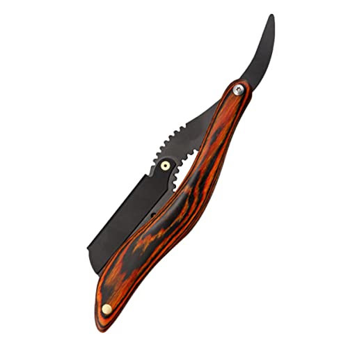 Didiseaon Maquinilla De Afeitar Plegable Para Hombre Manual Poseedor Cortador De Barba De Afeitar Maquinilla De Afeitar Con Clip De Madera Bambú Black