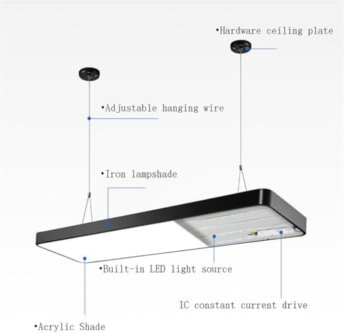 Creative Black LED Kitchen Island Light 59.1in, Modern Semi Flush Mount Ceiling Fixture, Stylish Metal Chandelier for Dining Room & Office Lighting