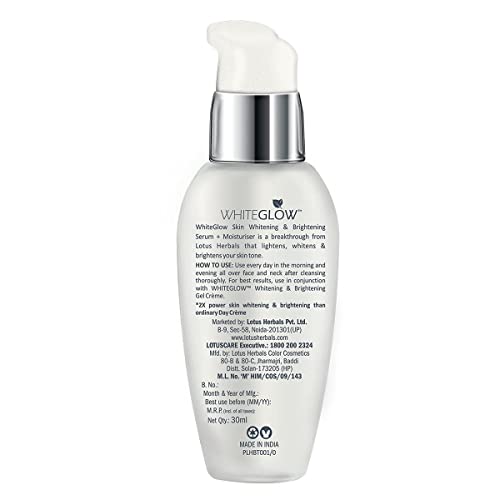 Lotus Herbals WhiteGlow Intensive Skin Whitening,Brightening Serum + Moisturiser, 30ml, 30 ml (Pack of 1) - Image 2