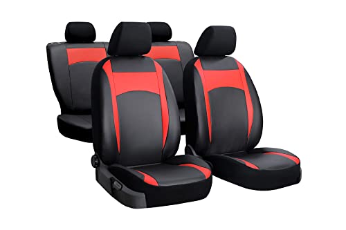 Z4L Housses de siège auto compatibles avec Opel Corsa (C, D, E, F) - Design cuir rouge - D