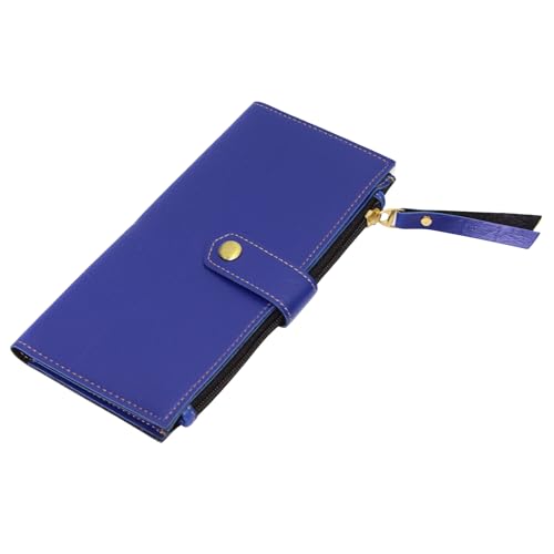 Image of Personalized Leather Wallet | Custom Name & Charm | Unisex Faux Leather Wallet with Button Closure | Stylish & Durable Gift for Men & Women (Blue)