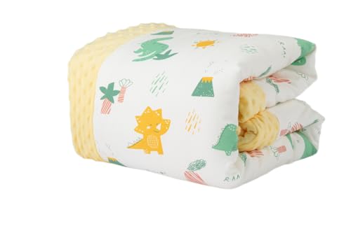 Image of Toddler Comforter 47x59 Inch, Lightweight Down Alternative Quilted Blanket for Crib & Toddler Bed, Soft Cotton Minky Dots Baby Quilt, Machine Washable Year-Round Bedding