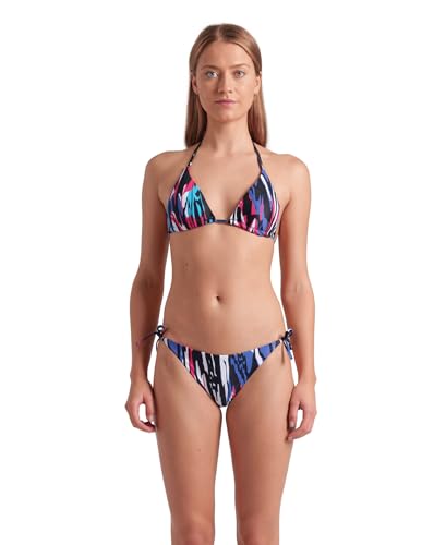 ARENA Water Prints Bikini Mujer, Traje de Baño en Tejido Elástico Reciclado de Secado Rápido, Bikini para Playa y Piscina con Copas Extraíbles, Top y Braguitas con Lazos