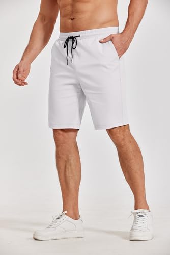 Image of COOFANDY Mens Casual Shorts Cotton Elastic Waist Drawstring Shorts Lightweight Summer Beach Shorts