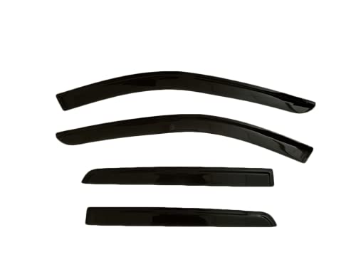 Smoke Tinted Tape-On Side Window Rain Guards Visor Deflectors Compatible With Nissan Pathfinder 2022-2023 #TOP1