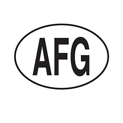 AFG Afghanistan Country Code Oval Sticker Decal Vinyl Afghanistani Euro Bumper Sticker Vinyl Sticker Car Truck Decal 5"
