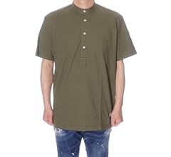 Amazon | [ギローバー] ヘンリーネック カノコ素材ポロシャツ