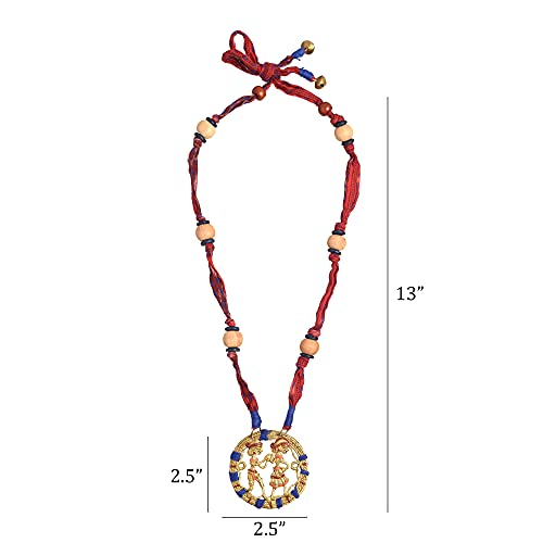 Image of AAKRITI ART CREATIONS Royal Empress Handcrafted Tribal Dhokra Necklace & Choker Collection | Artisan Ethnic Brass Jewelry with Oval & Square Designs, Amulet & Talisman Styles for Women