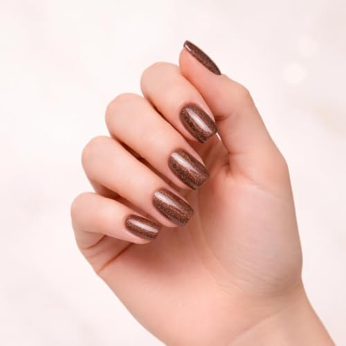 Image of 24 Pcs Reusable Artificial Nails Fake Nails with Glue and Kit|Caramal Shine High Shine Press On Nails | ABS Material UV Protected Long Lasting Finish | Reusable Customizable Nail Kit |Long Square Nails