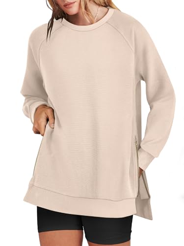 ANRABESS Women's Oversized Sweatshirts Crewneck Long Sleeve Tunic Pullover Shirts
