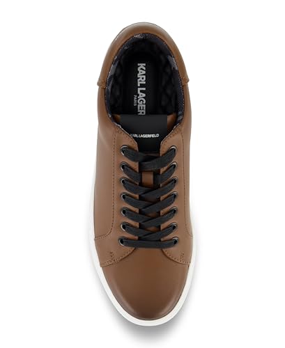 Image of Karl Lagerfeld Mens Leather Two Tone Sole Sneaker