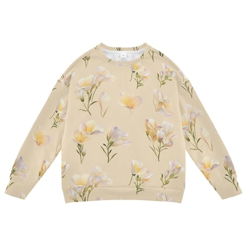 JUNZAN Beauty Freesia Beige Kids Boys Hoodie Sweatshirt Crewneck Hoodie for Boys Athletic 4T