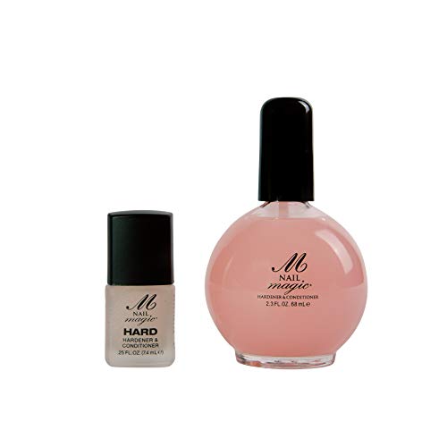 Nail Magic Nail Hardener & Conditioner, Nail Treatment, Nail Hardener, Nail Conditioner, Nail Growth, Nail Repair Polish - (2.3 Fl Oz & .25 Fl Oz Travel Bottle)