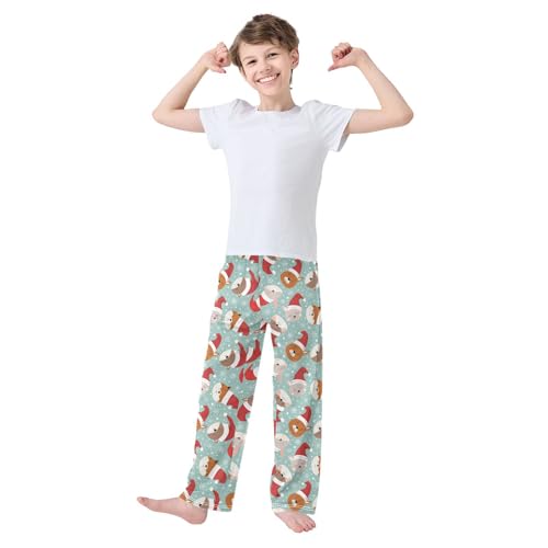 Boys' Pants Christmas Animal Head Hat Long Bottoms Jogger Pants Elastic Waist Trousers with Pockets S-XL2