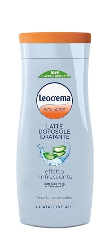 Leocrema - Doposole Idratante, con Aloe Vera e Vitamina E, Effetto Rinfrescante e Idratazione fino a 48ore, Rapido Assorbimento, 200 ml