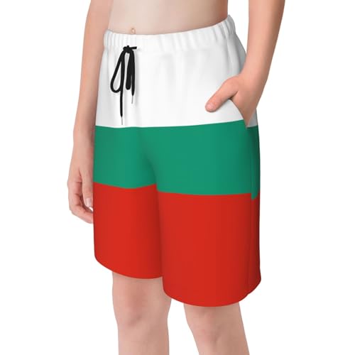 Bulgarian Flag Youth Beach Pants, Soft and Breathable, with Drawstring Waist, Suitable for Sports and Leisure.4