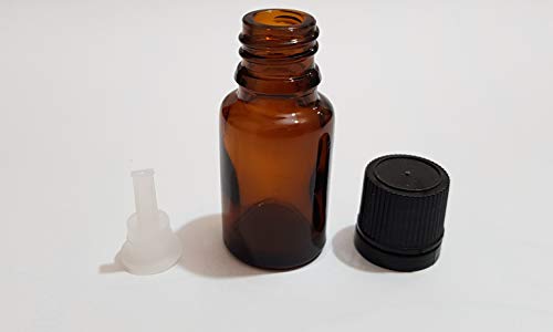 Pure Source India Empty 15 ML Amber Glass Bottle With Leak-Proof Euro Dropper And Cap With Seal,Suitable To Store Essential Oil,Medicine Etc...(Set of 6 Pcs)