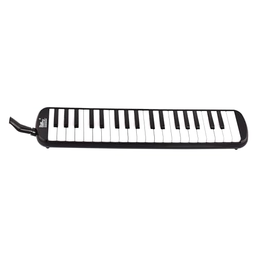 Image of BLUEBERRY Melodica 37 Keys Piano Instrument Soprano Air Piano with Mouthpiece with Hard ABS Case for Music Lovers Beginners Kids - BLACK